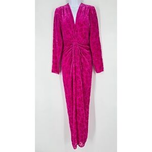Veronica Beard Ruthie Burnout Velvet Dress in Magenta Size 2